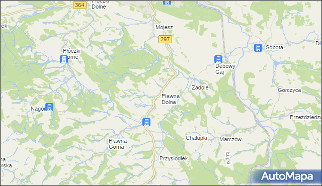 mapa Pławna Dolna, Pławna Dolna na mapie Targeo