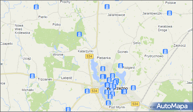 mapa Plebanka gmina Ryńsk, Plebanka gmina Ryńsk na mapie Targeo