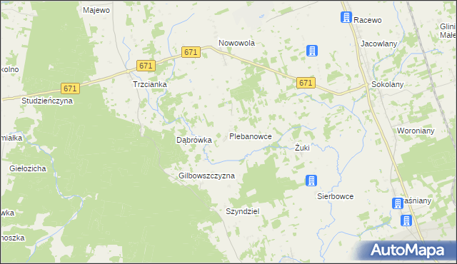 mapa Plebanowce gmina Sokółka, Plebanowce gmina Sokółka na mapie Targeo