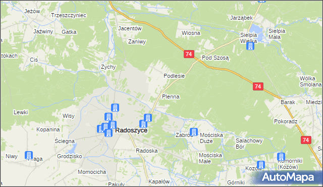 mapa Plenna, Plenna na mapie Targeo