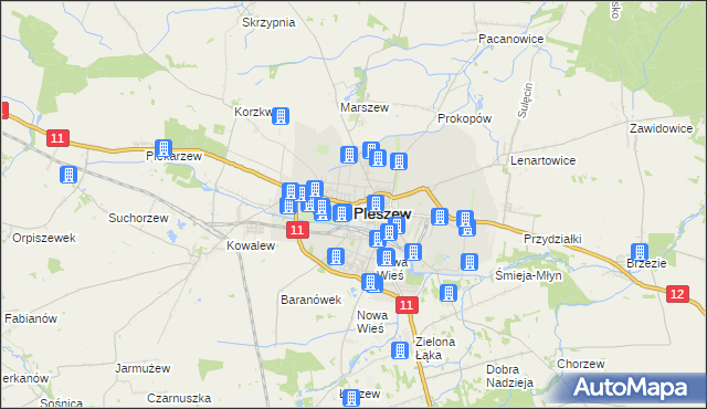 mapa Pleszew, Pleszew na mapie Targeo