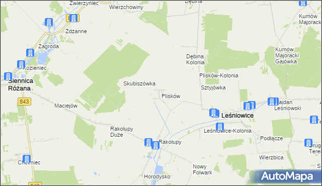 mapa Plisków, Plisków na mapie Targeo