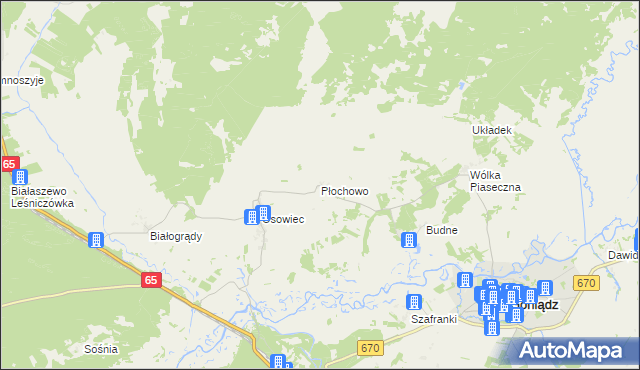 mapa Płochowo, Płochowo na mapie Targeo