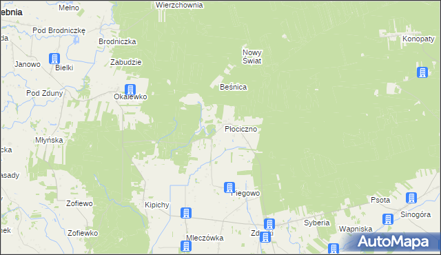 mapa Płociczno gmina Świedziebnia, Płociczno gmina Świedziebnia na mapie Targeo