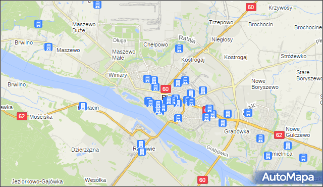 mapa Płock, Płock na mapie Targeo