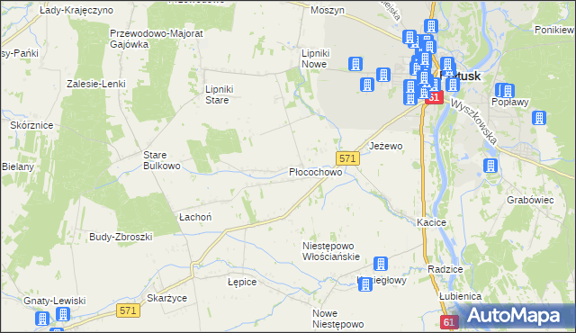 mapa Płocochowo, Płocochowo na mapie Targeo