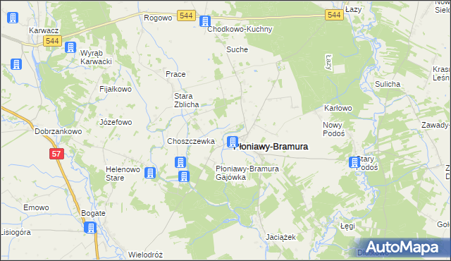 mapa Płoniawy-Kolonia, Płoniawy-Kolonia na mapie Targeo