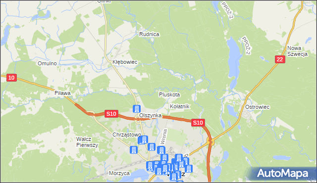 mapa Pluskota, Pluskota na mapie Targeo