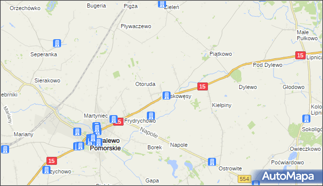 mapa Pluskowęsy gmina Kowalewo Pomorskie, Pluskowęsy gmina Kowalewo Pomorskie na mapie Targeo