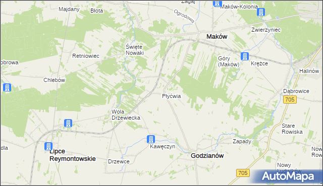 mapa Płyćwia, Płyćwia na mapie Targeo