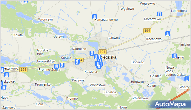 mapa Pobiedziska, Pobiedziska na mapie Targeo