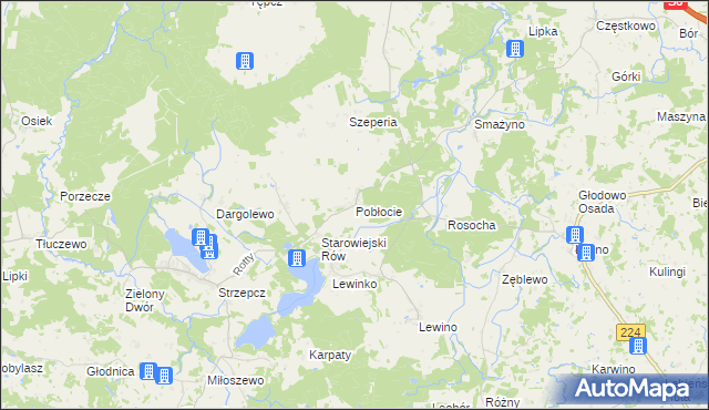 mapa Pobłocie gmina Linia, Pobłocie gmina Linia na mapie Targeo