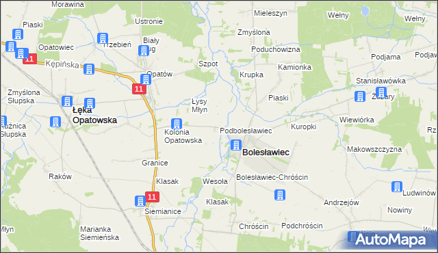 mapa Podbolesławiec, Podbolesławiec na mapie Targeo