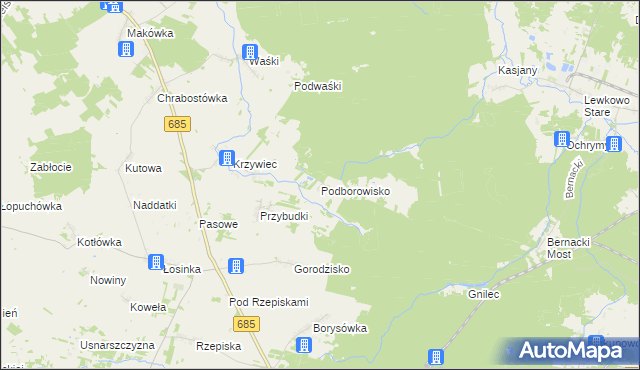 mapa Podborowisko, Podborowisko na mapie Targeo