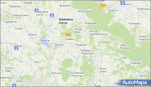 mapa Podborze gmina Radomyśl Wielki, Podborze gmina Radomyśl Wielki na mapie Targeo