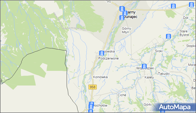 mapa Podczerwone, Podczerwone na mapie Targeo