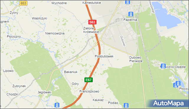 mapa Poddubówek, Poddubówek na mapie Targeo