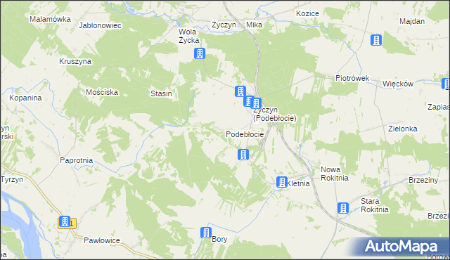 mapa Podebłocie, Podebłocie na mapie Targeo