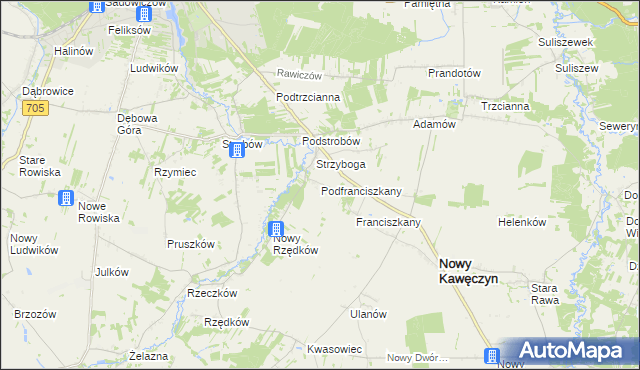 mapa Podfranciszkany, Podfranciszkany na mapie Targeo