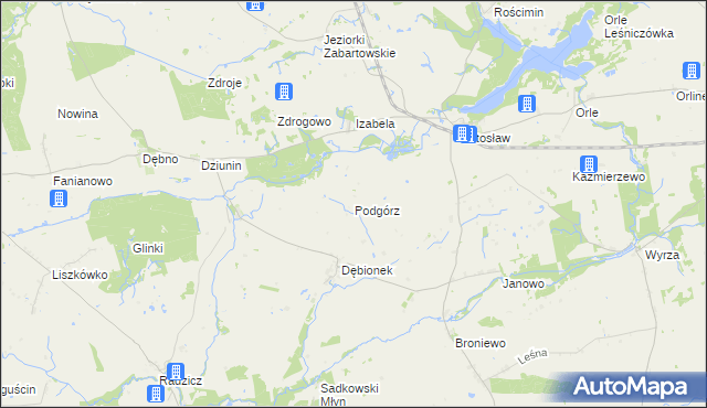 mapa Podgórz gmina Mrocza, Podgórz gmina Mrocza na mapie Targeo