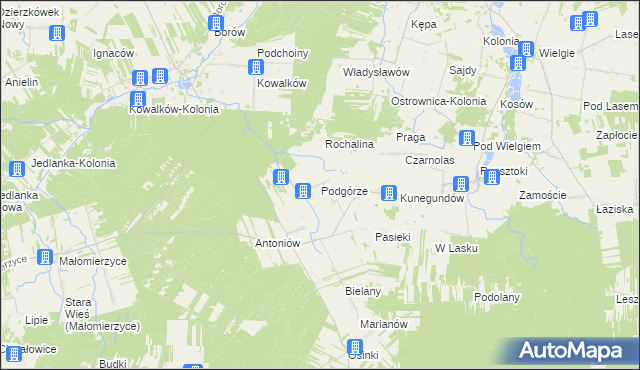 mapa Podgórze gmina Ciepielów, Podgórze gmina Ciepielów na mapie Targeo