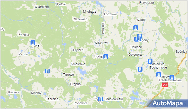 mapa Podgórze gmina Kołczygłowy, Podgórze gmina Kołczygłowy na mapie Targeo