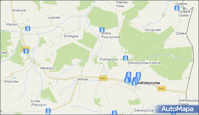 mapa Podhajczyki, Podhajczyki na mapie Targeo