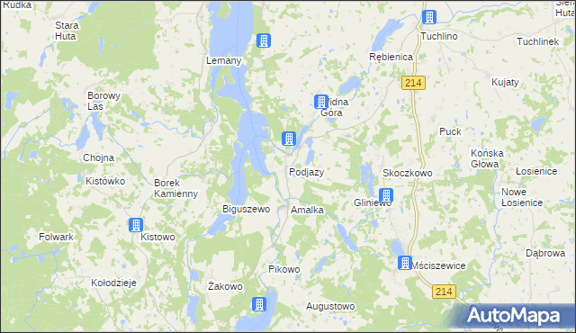 mapa Podjazy, Podjazy na mapie Targeo