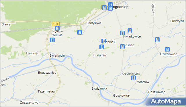 mapa Podjenin, Podjenin na mapie Targeo