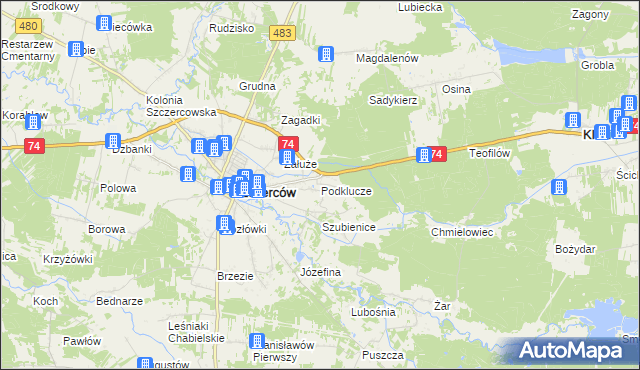 mapa Podklucze, Podklucze na mapie Targeo