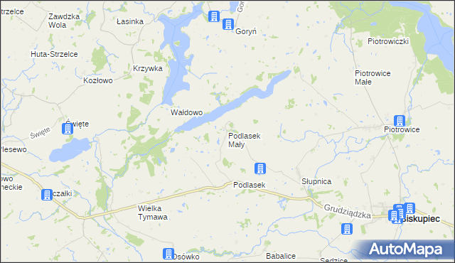 mapa Podlasek Mały, Podlasek Mały na mapie Targeo