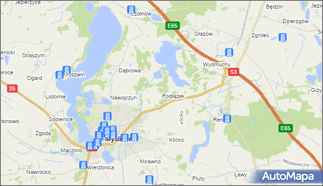 mapa Podłążek, Podłążek na mapie Targeo