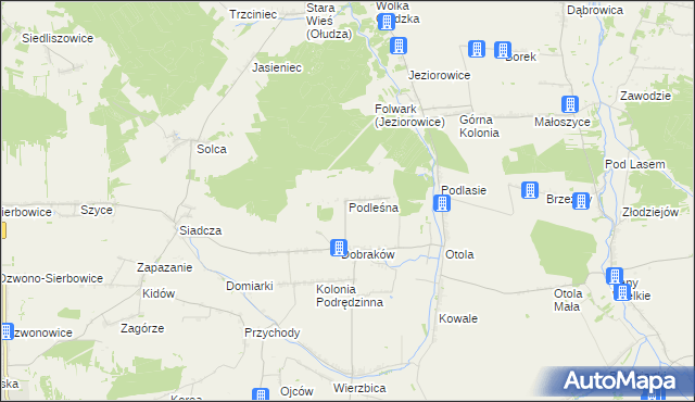 mapa Podleśna gmina Pilica, Podleśna gmina Pilica na mapie Targeo