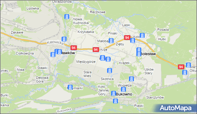 mapa Podlipie gmina Bolesław, Podlipie gmina Bolesław na mapie Targeo