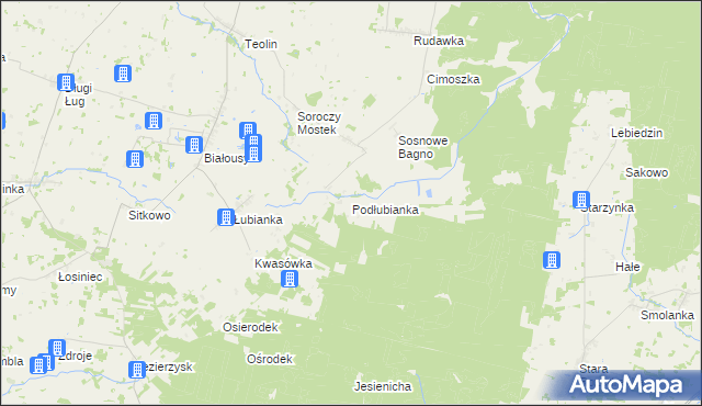 mapa Podłubianka, Podłubianka na mapie Targeo