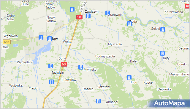 mapa Podmyszadła, Podmyszadła na mapie Targeo