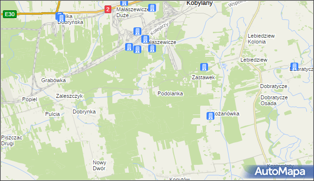 mapa Podolanka, Podolanka na mapie Targeo