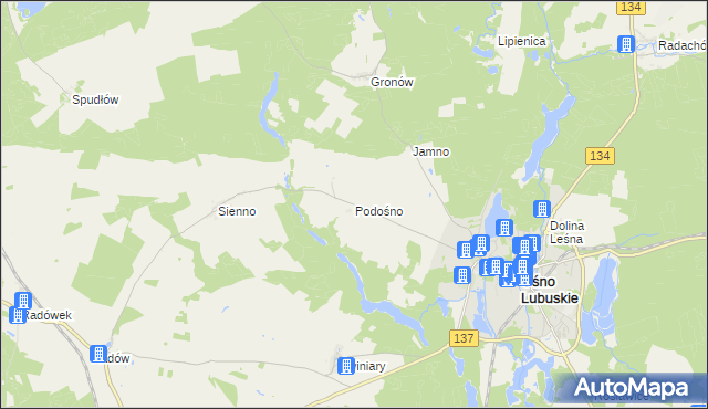 mapa Podośno, Podośno na mapie Targeo