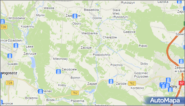 mapa Podpolichno, Podpolichno na mapie Targeo