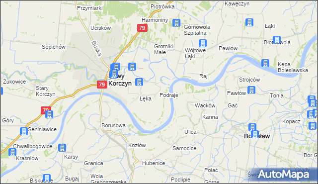 mapa Podraje, Podraje na mapie Targeo