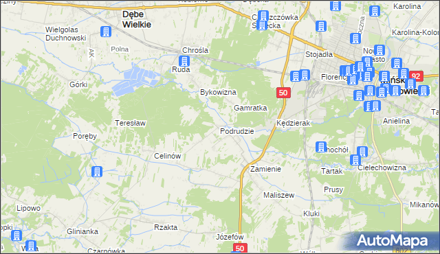 mapa Podrudzie, Podrudzie na mapie Targeo