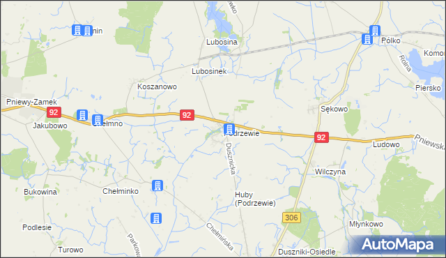 mapa Podrzewie, Podrzewie na mapie Targeo