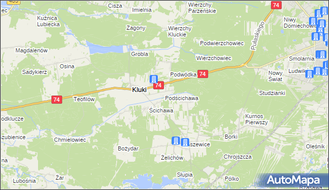 mapa Podścichawa, Podścichawa na mapie Targeo