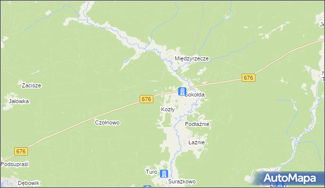 mapa Podsokołda, Podsokołda na mapie Targeo