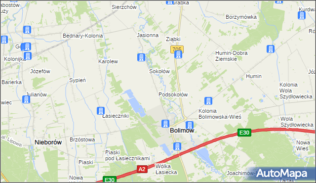 mapa Podsokołów, Podsokołów na mapie Targeo