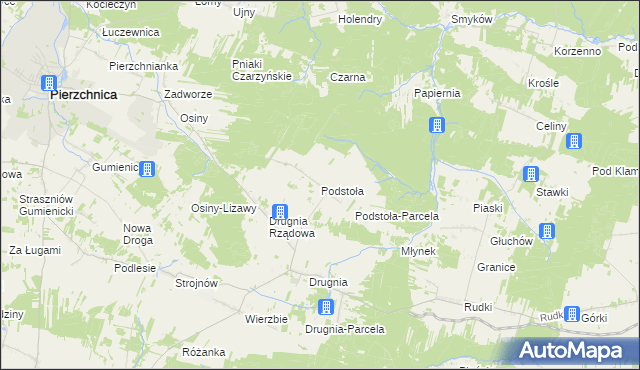 mapa Podstoła gmina Pierzchnica, Podstoła gmina Pierzchnica na mapie Targeo