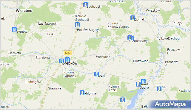 mapa Podsusze, Podsusze na mapie Targeo