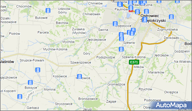 mapa Podszkodzie, Podszkodzie na mapie Targeo