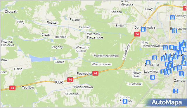 mapa Podwierzchowiec, Podwierzchowiec na mapie Targeo
