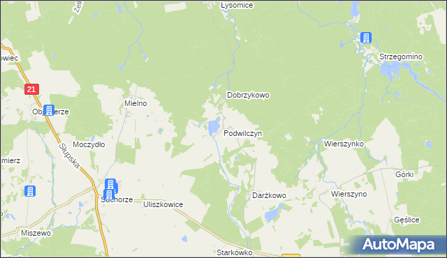 mapa Podwilczyn, Podwilczyn na mapie Targeo